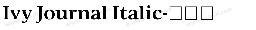 Ivy Journal Italic字体转换